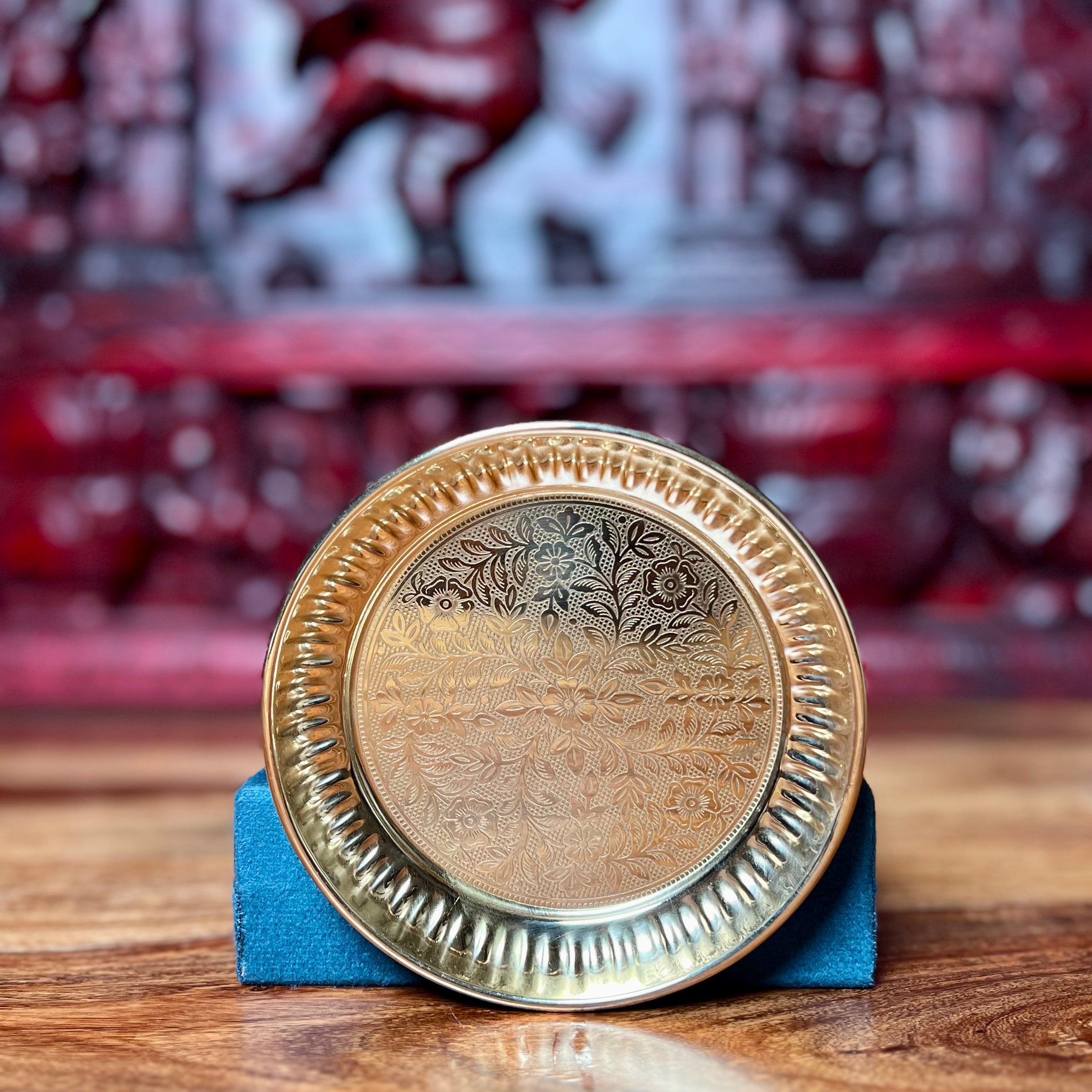 BRASS TORTOISE WITH PLATE SET