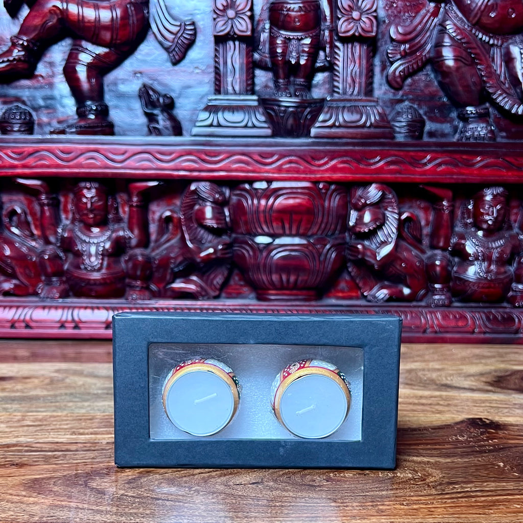 MARBLE T-LIGHT SET OF 2