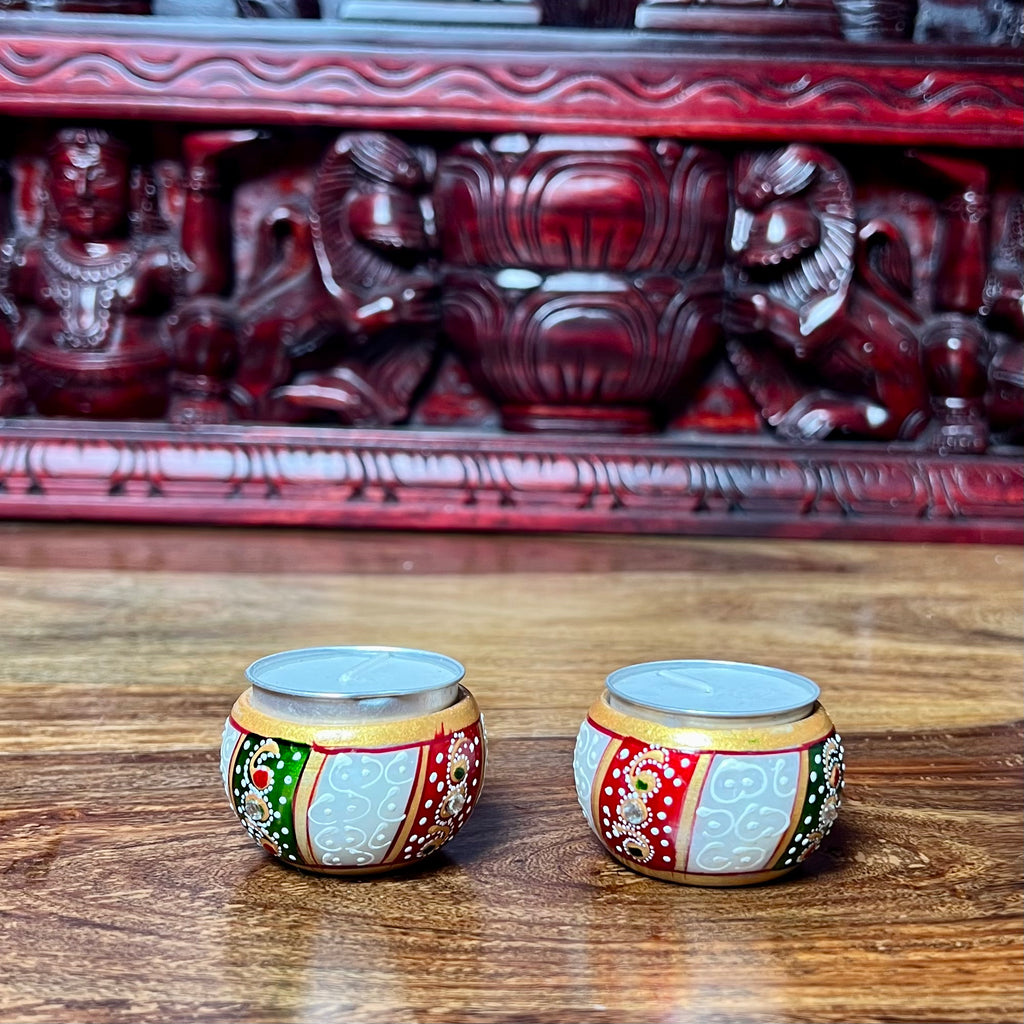 MARBLE T-LIGHT SET OF 2