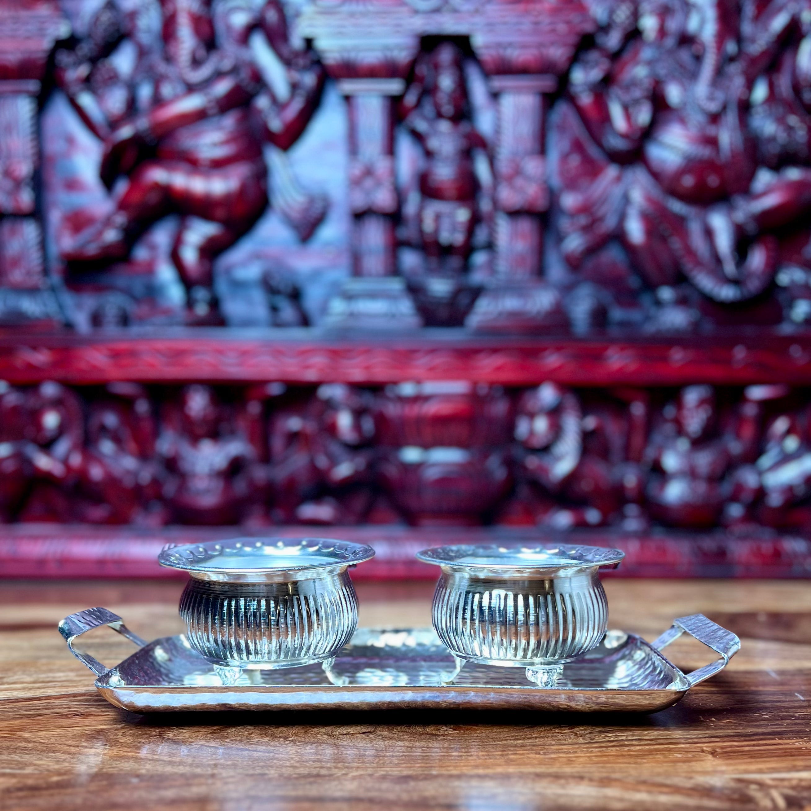 METAL TRAY BOWL SET OF 2
