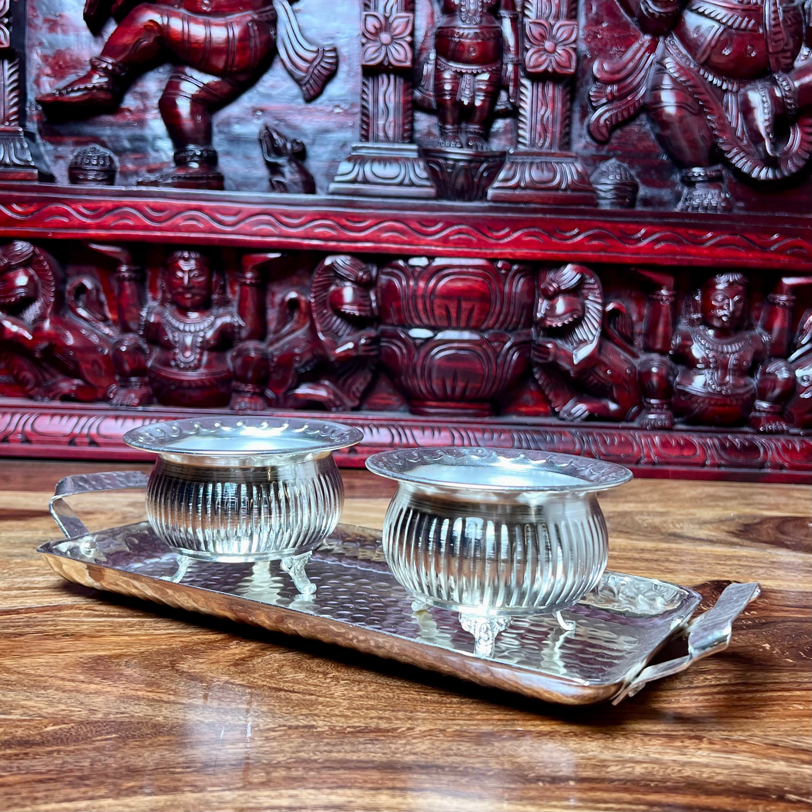 METAL TRAY BOWL SET OF 2