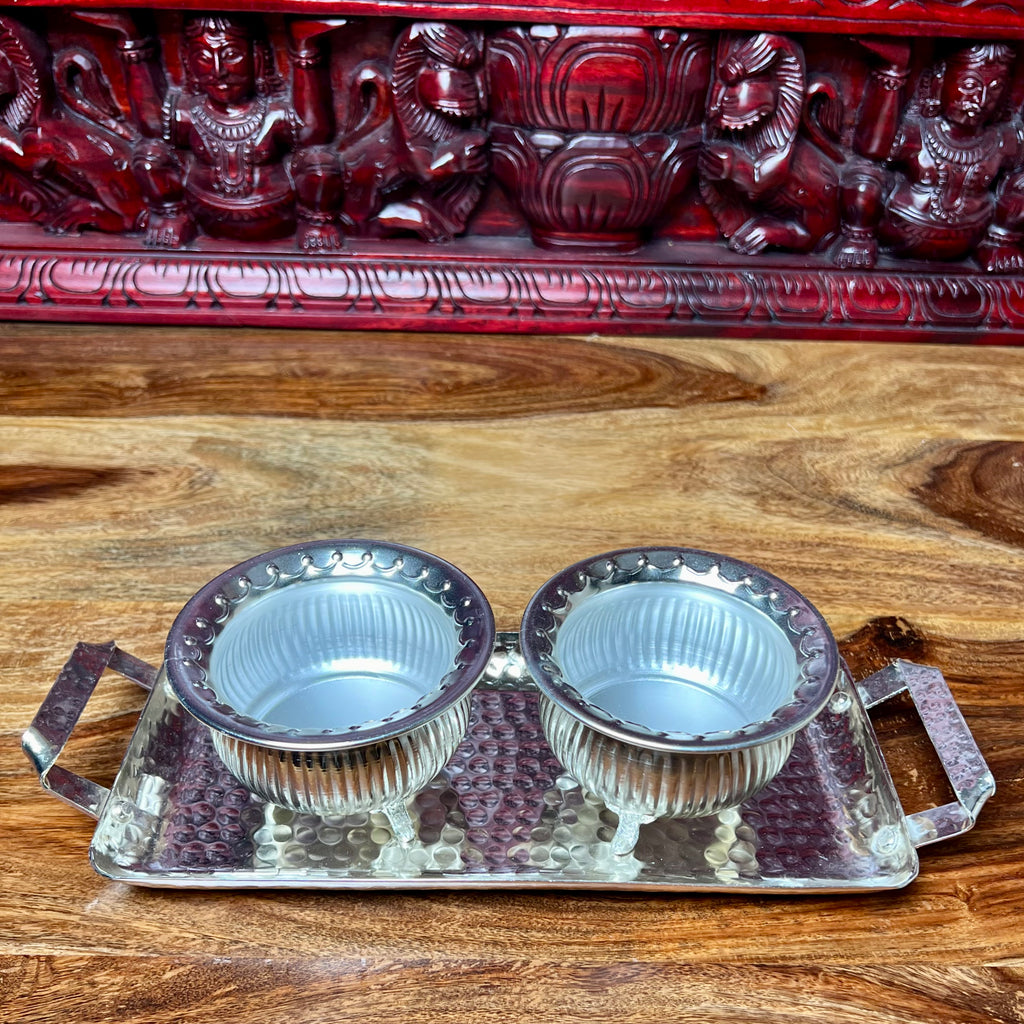 METAL TRAY BOWL SET OF 2