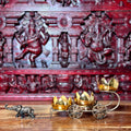 METAL ELEPHANT CART CANDLE STAND