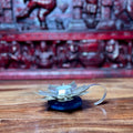 METAL LOTUS T-LIGHT WITH HANDLE