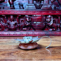 METAL LOTUS T-LIGHT WITH HANDLE