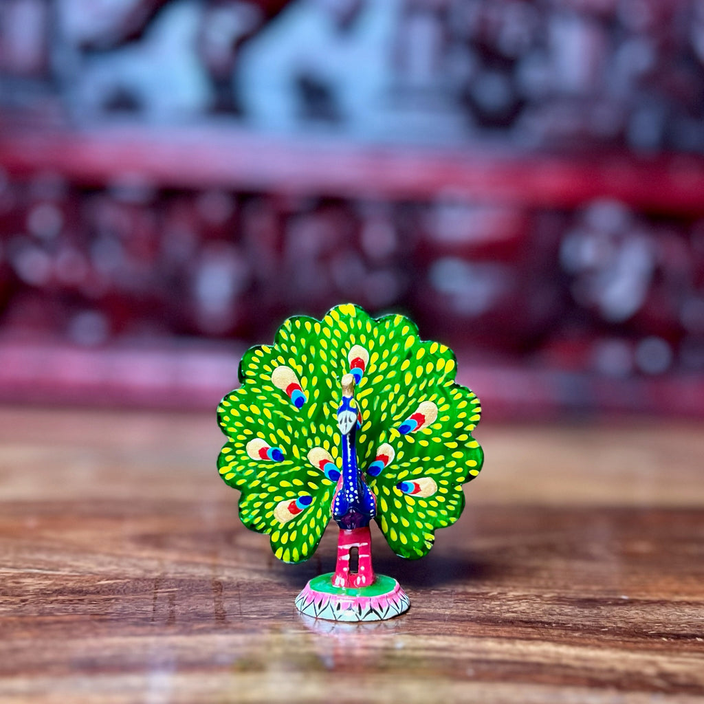 METAL HAND-PAINTED PEACOCK DANCING