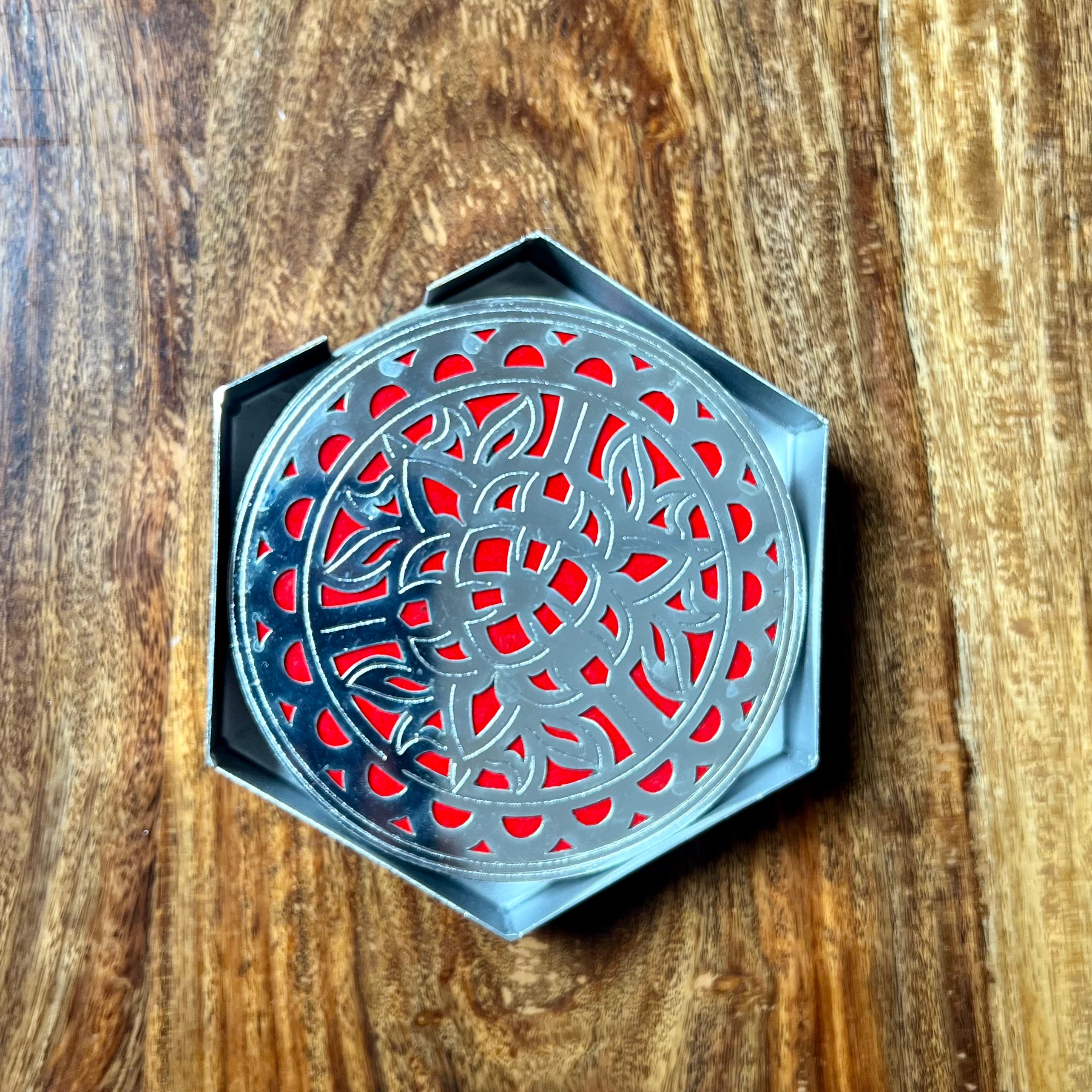 METAL COASTER ROUND SET OF 6