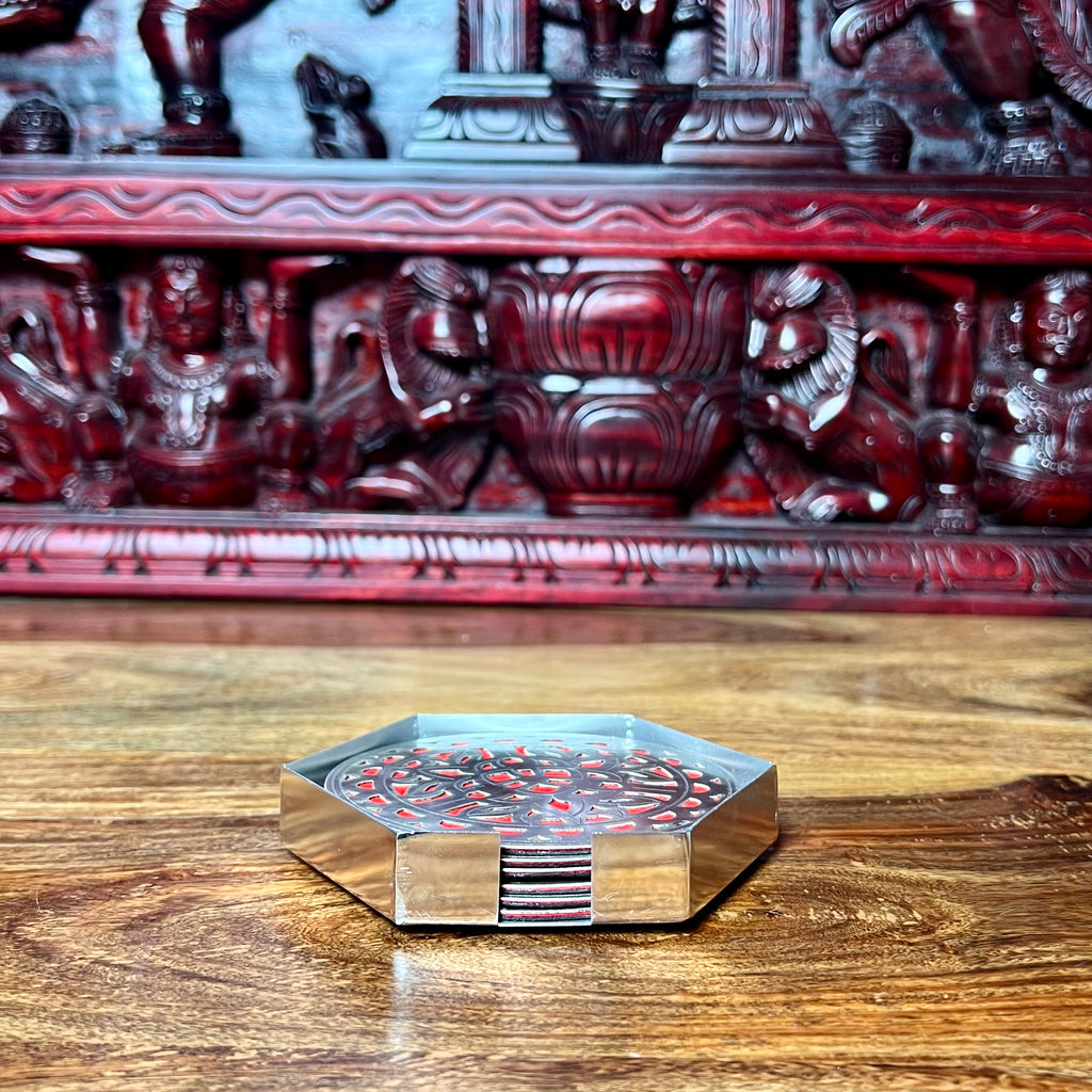 METAL COASTER ROUND SET OF 6