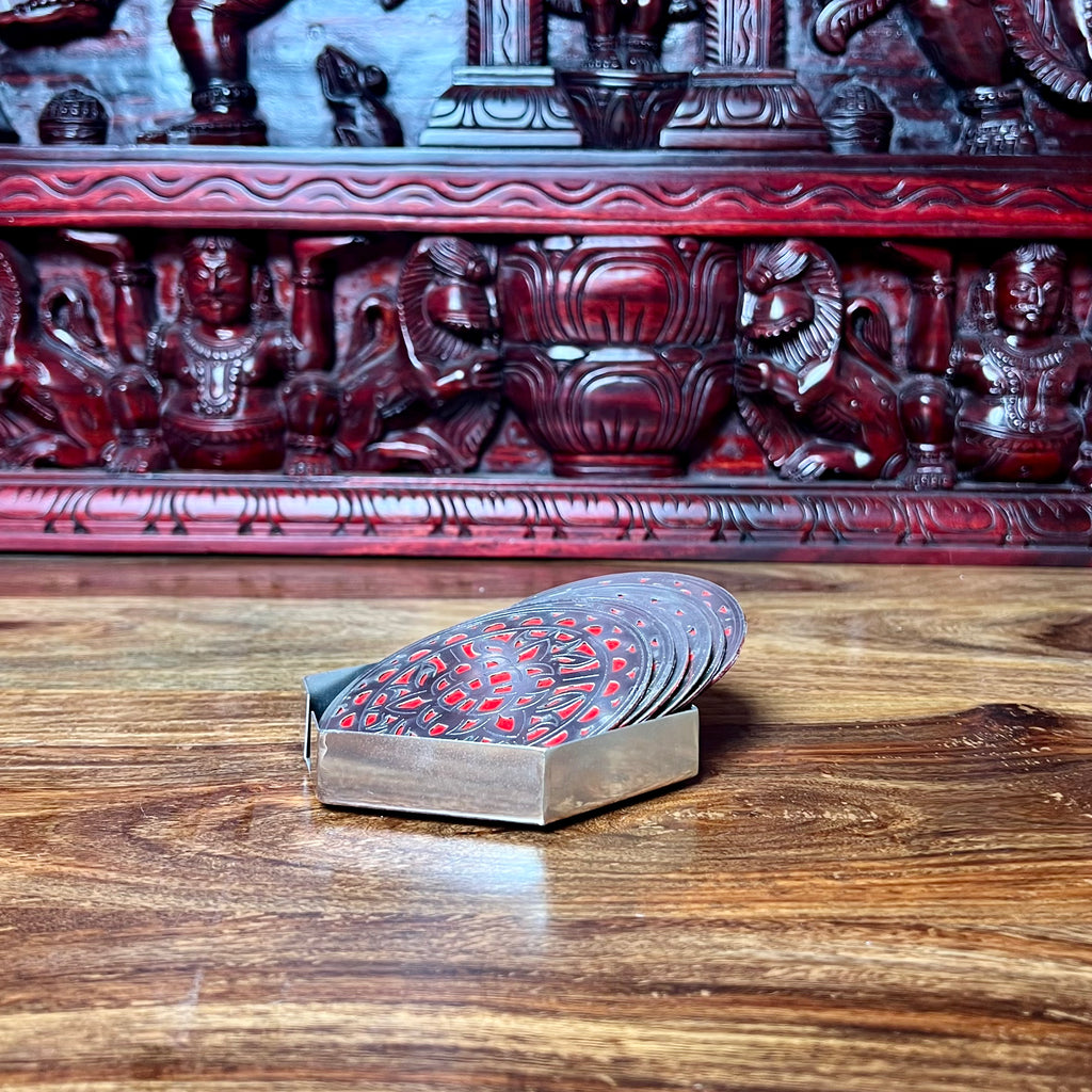 METAL COASTER ROUND SET OF 6