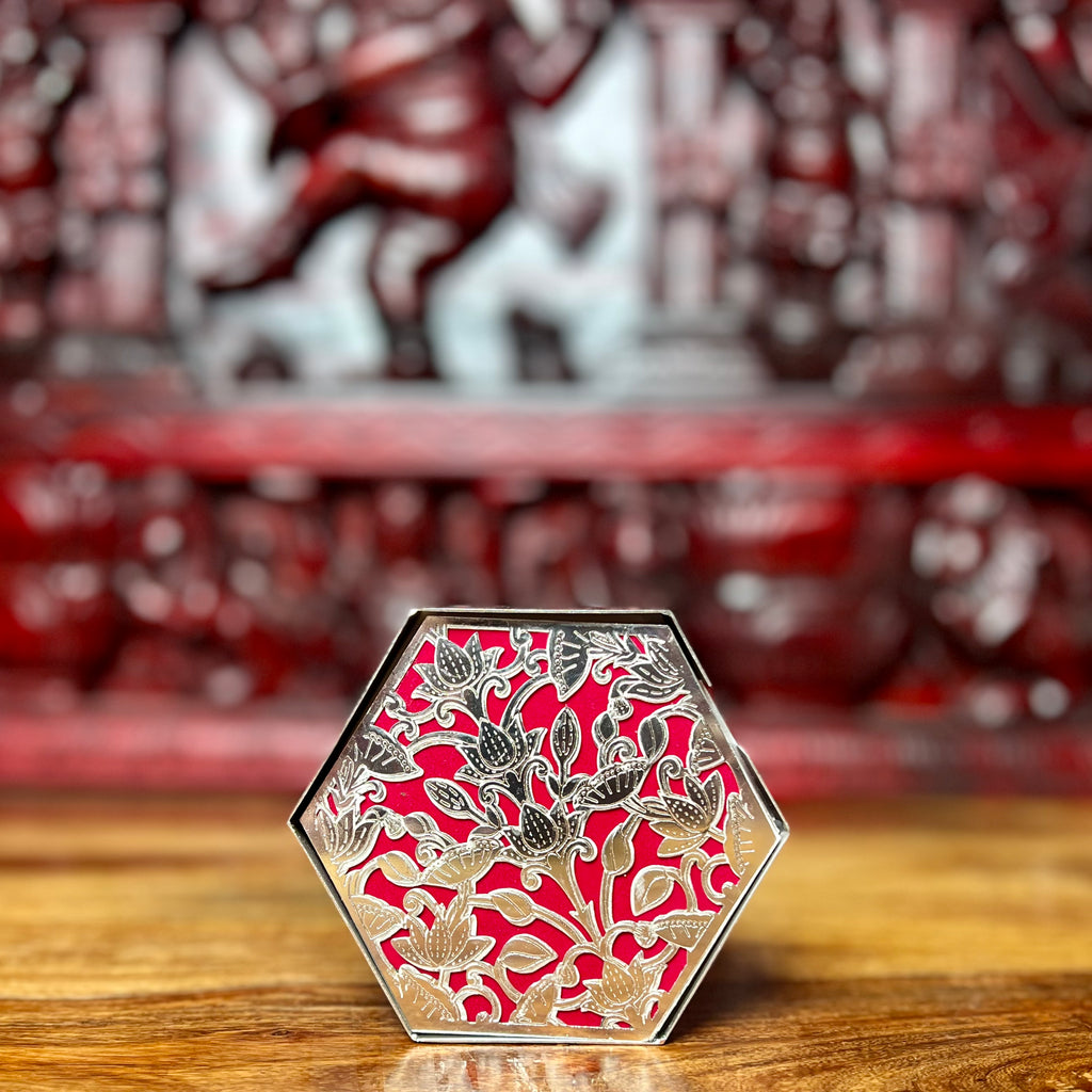 METAL COASTER HEXAGONAL SET OF 6