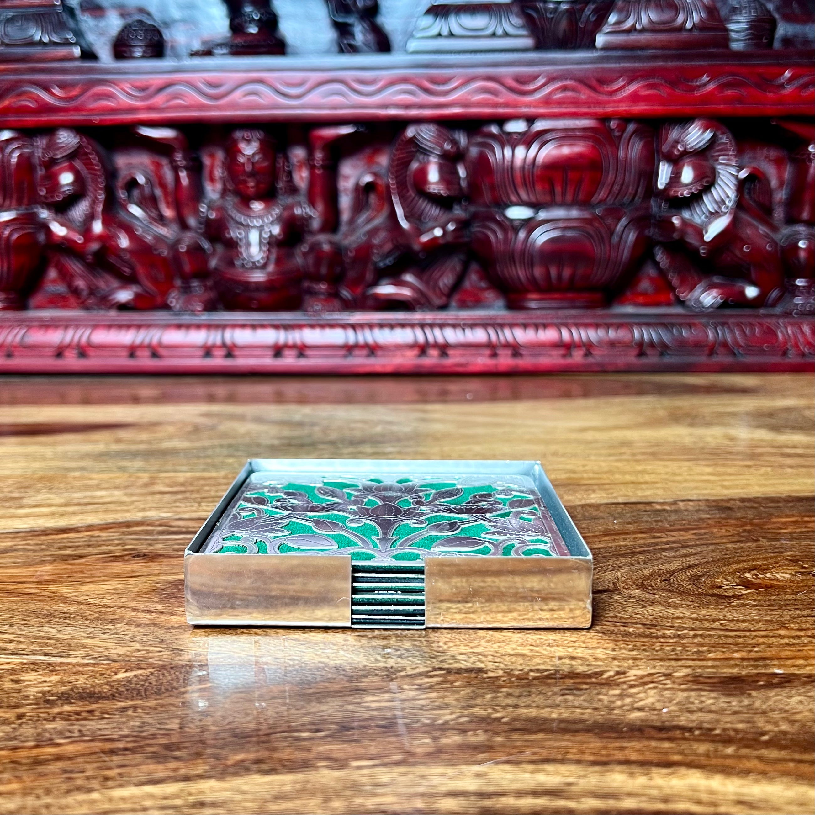 METAL COASTER SQUARE SET OF 6