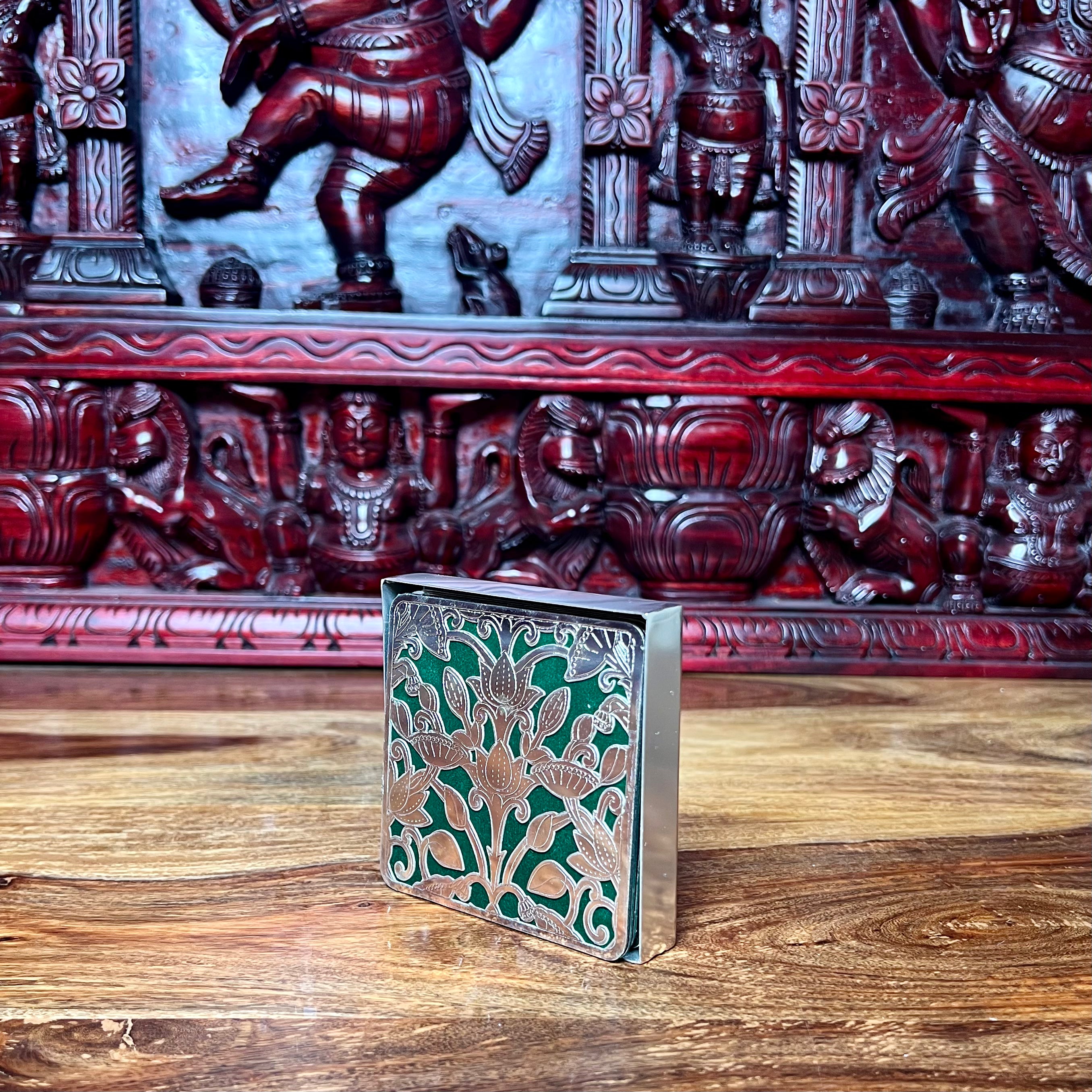 METAL COASTER SQUARE SET OF 6
